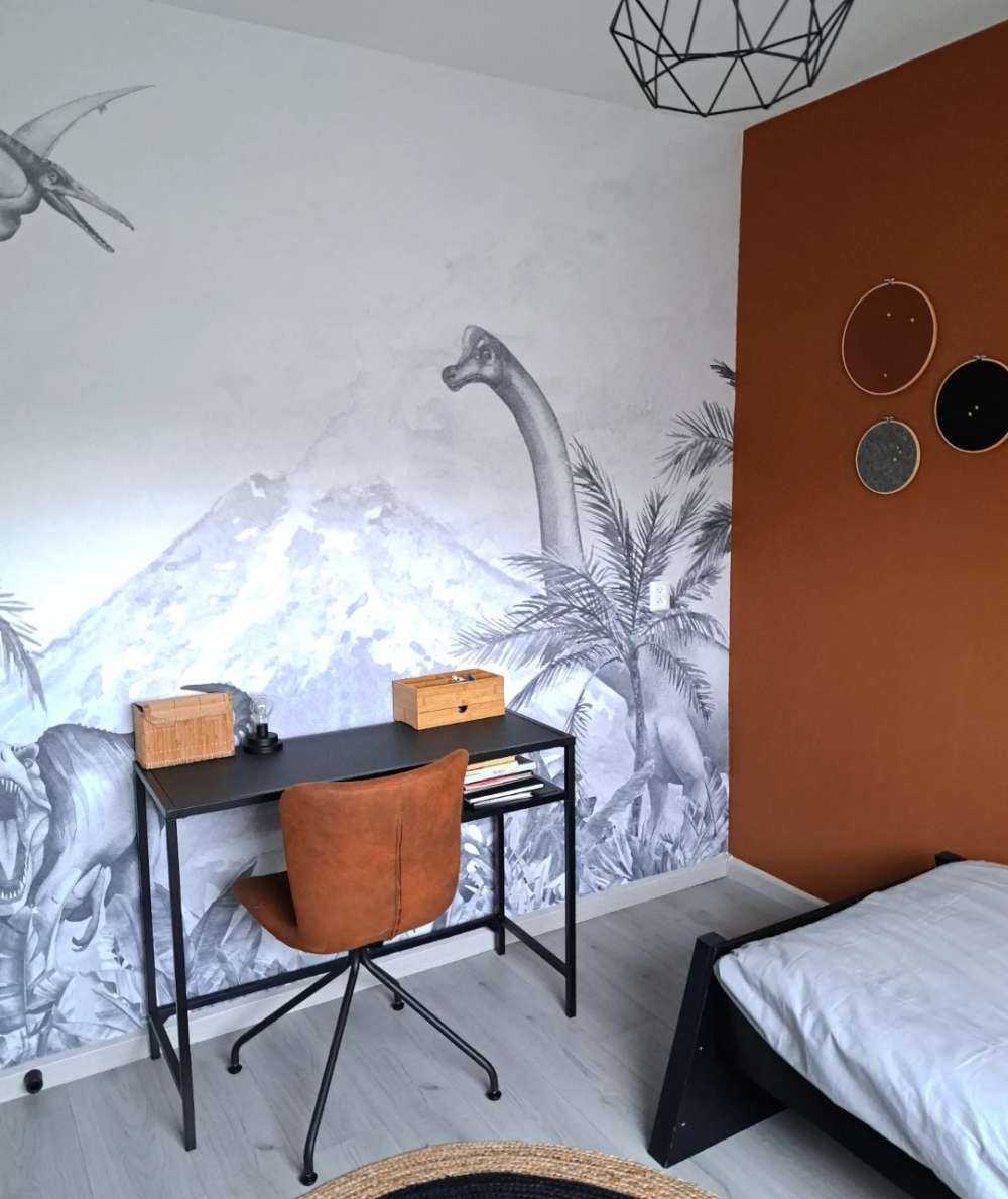 Dino's in black and white