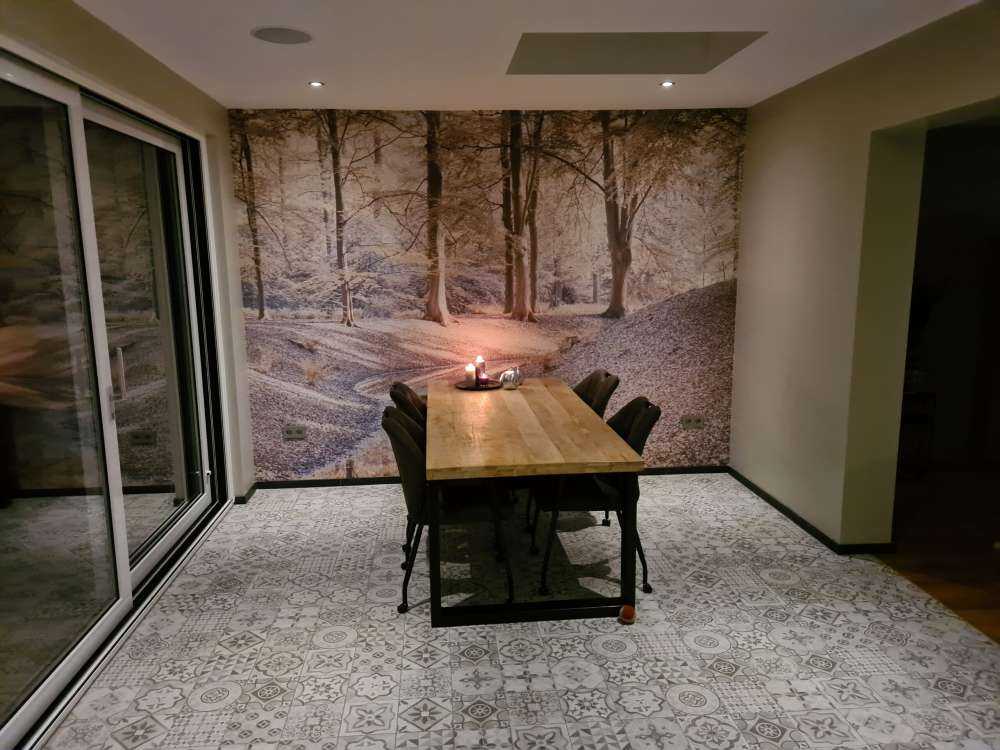 Stream in forest - pastel