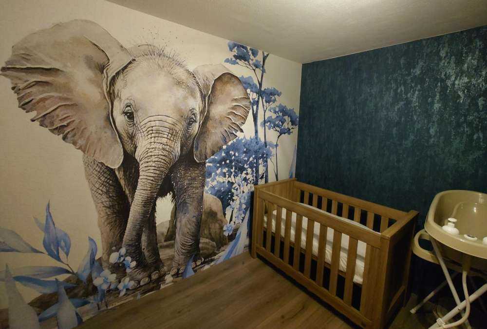 Elephant in the jungle blue