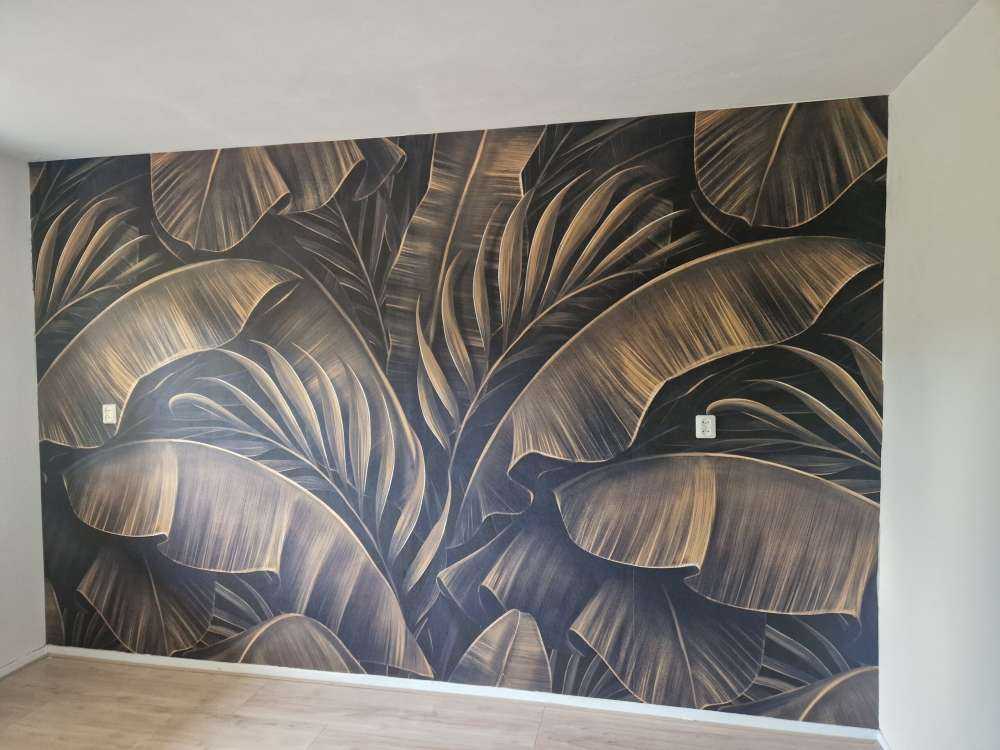 Banana and palm leaves