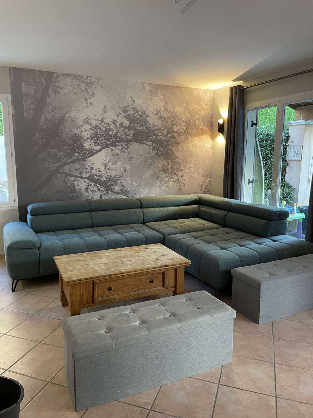 Beautiful forest in the fog