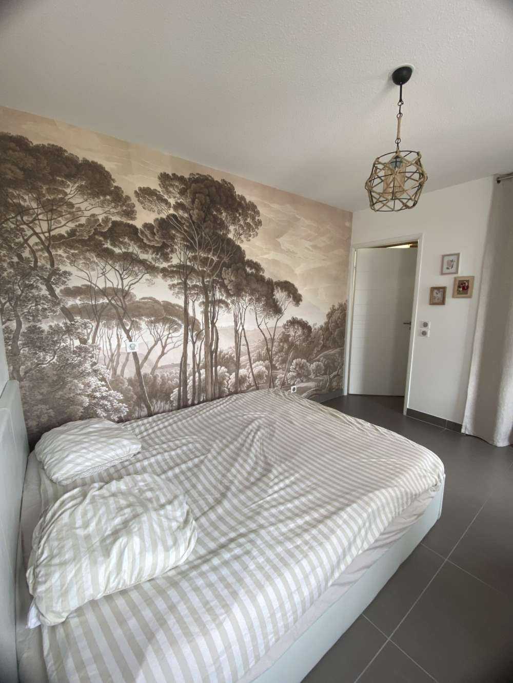 Forest landscape near Rome with setting sun