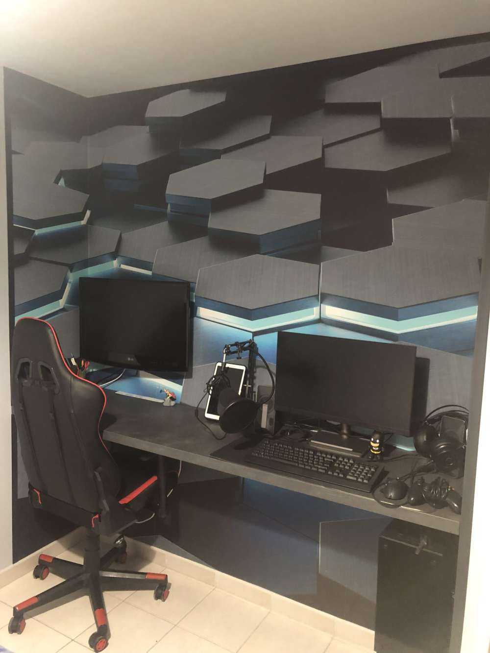 Luminous 3D hexagons