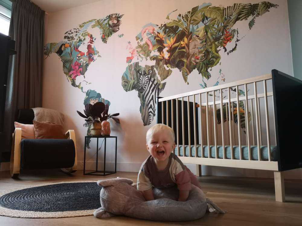 Jungle dieren wereldkaart