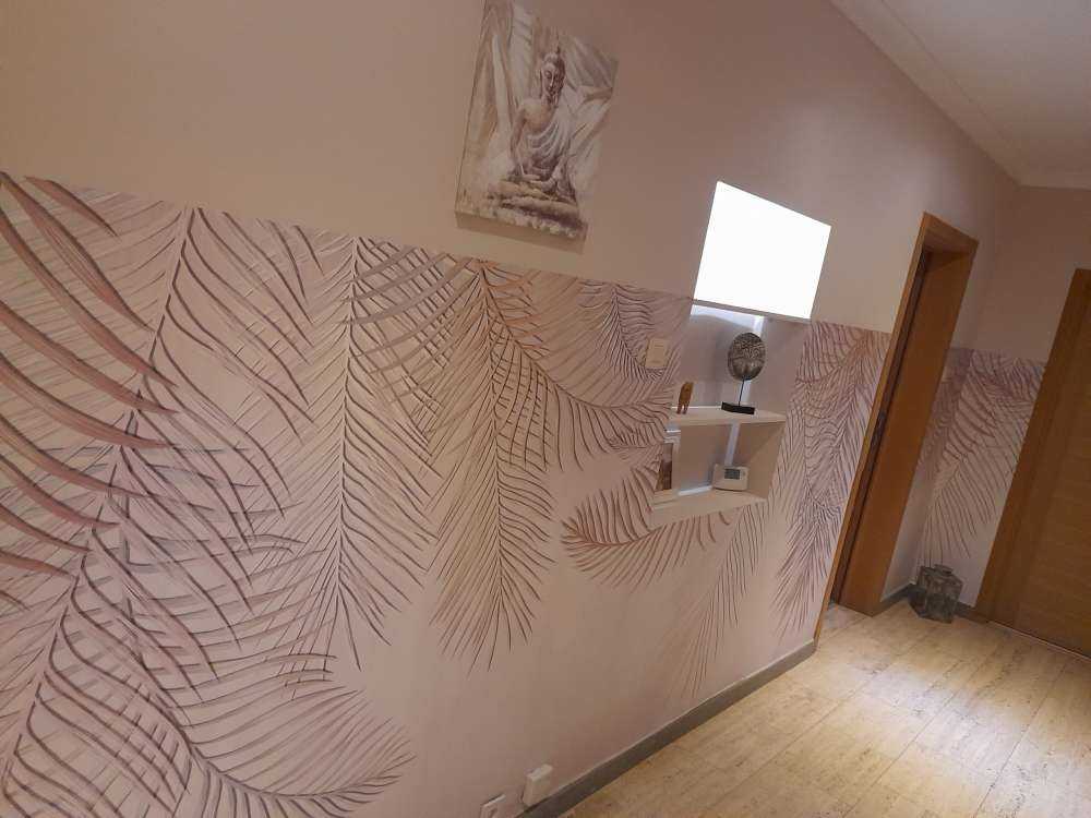 Beige colored palm leaves