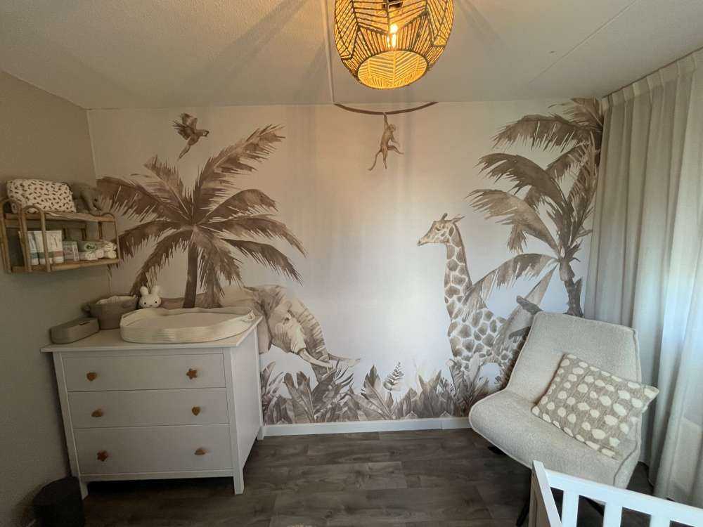 Various jungle animals in taupe