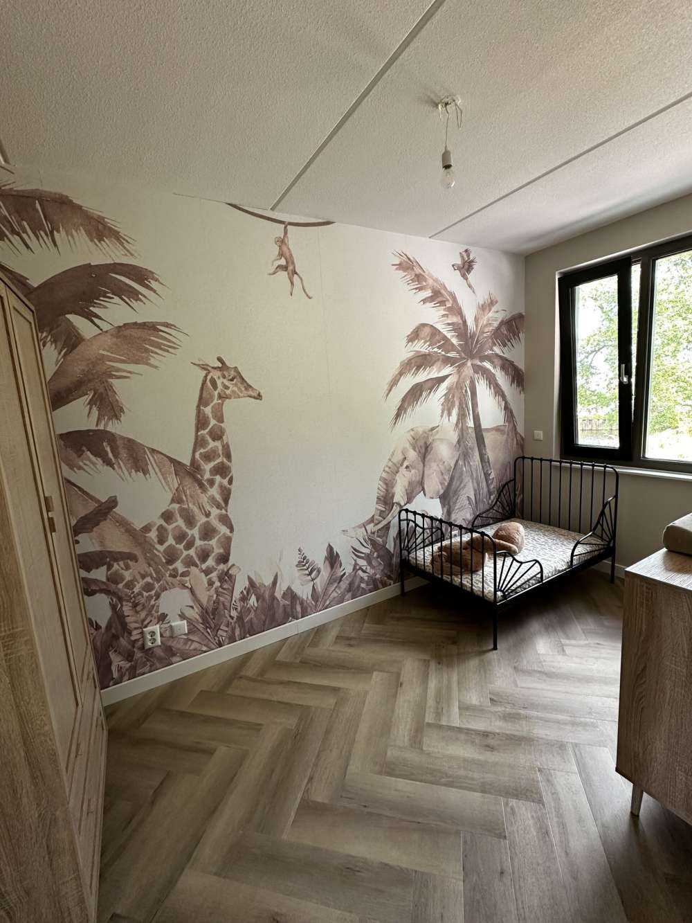 Various jungle animals in taupe