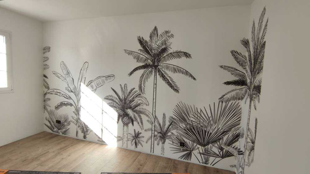 Drawn palm trees