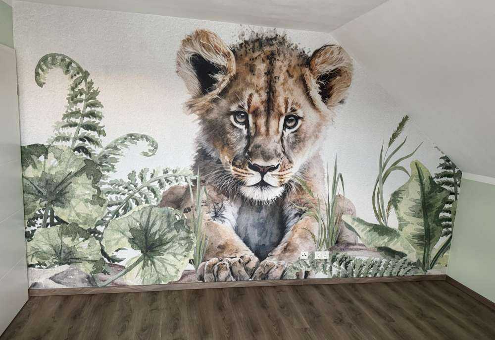 Young lion in the jungle