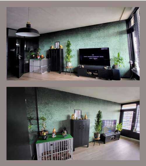Green concrete wall