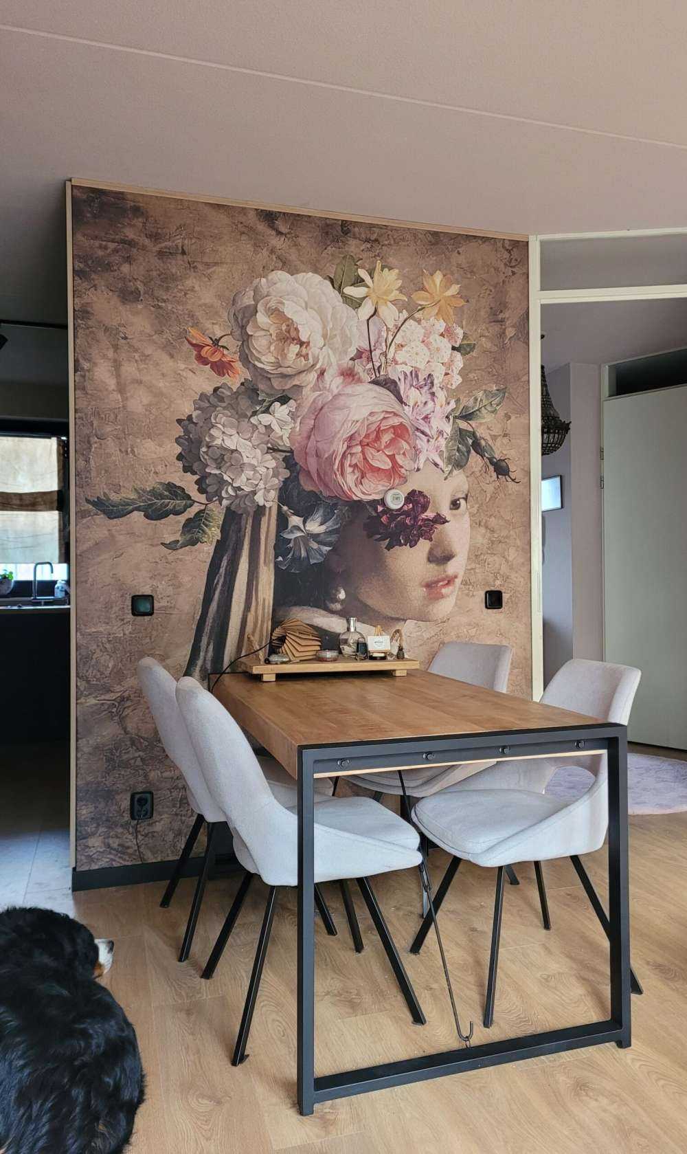 Girl with a pearl earring - flower design