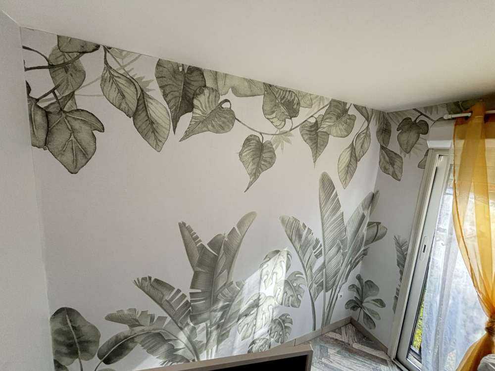 Jungle leaves in green