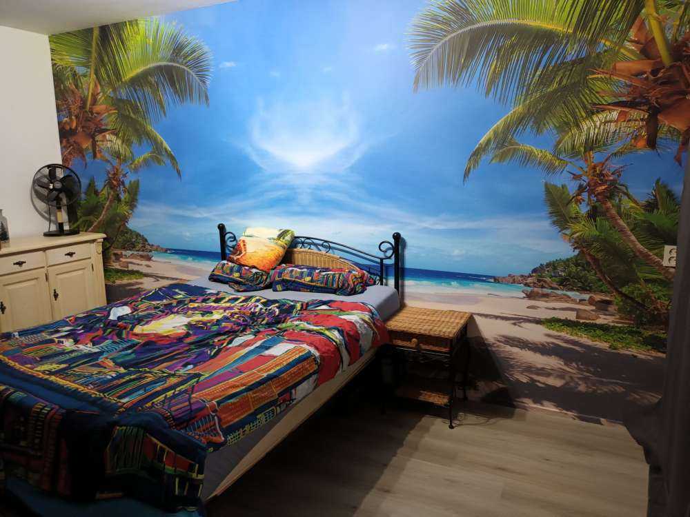 Tropical beach with palm tree