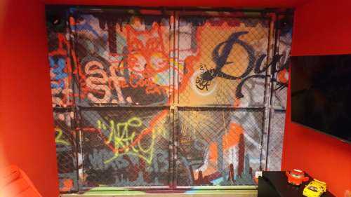 Graffiti on steel doors