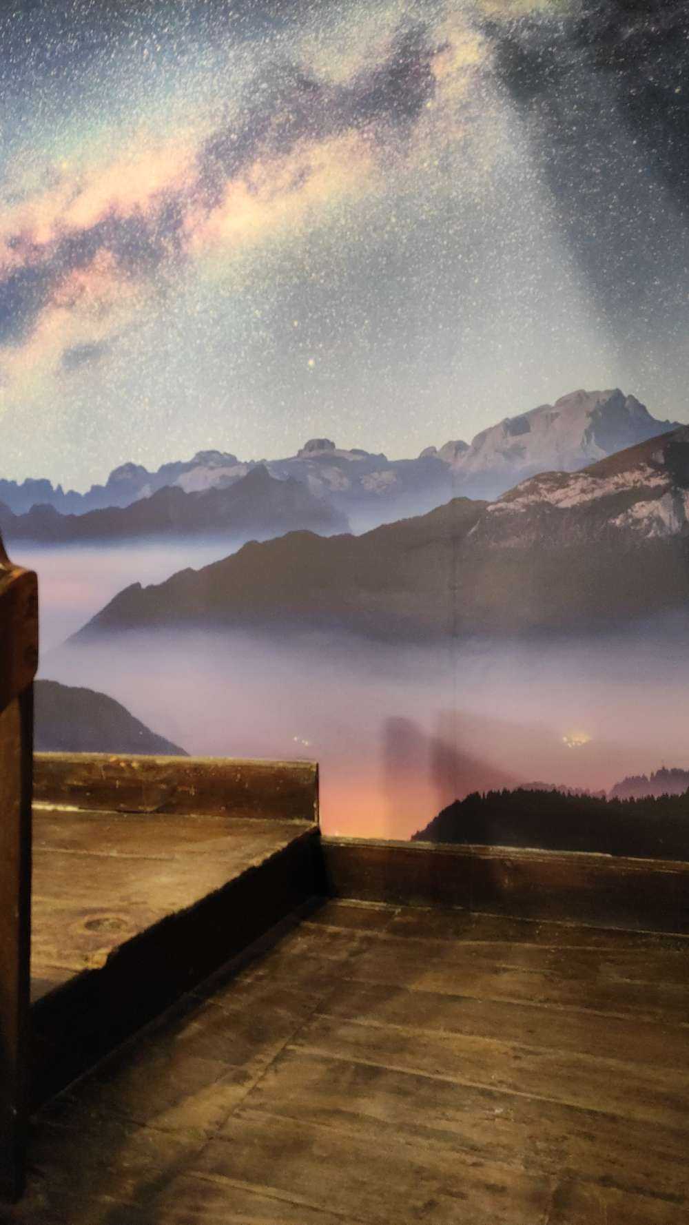 Starry sky above the mountains