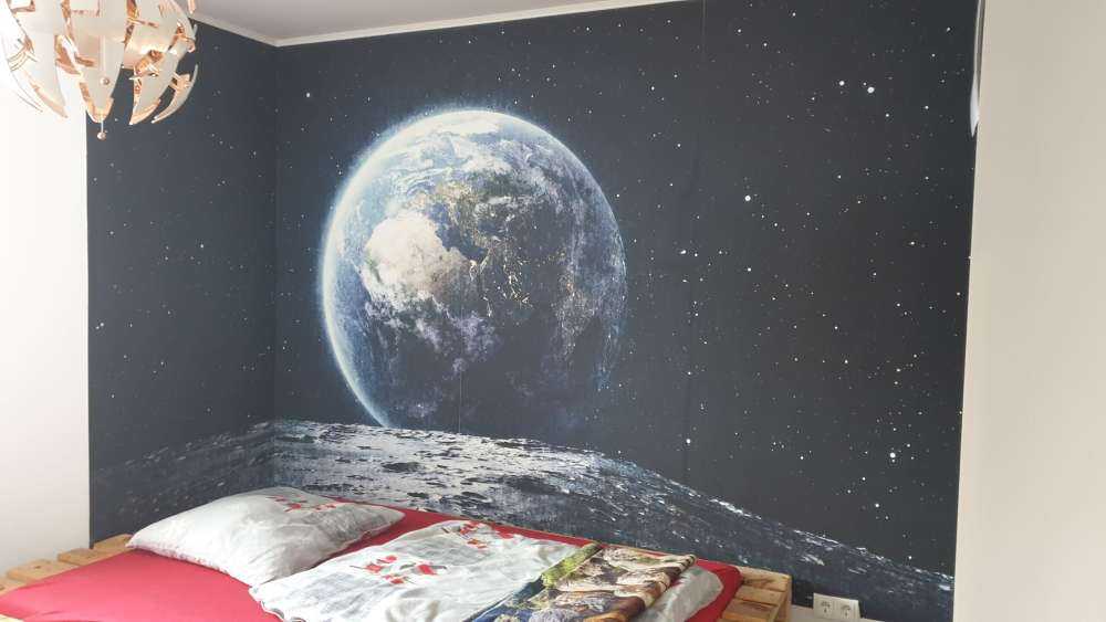 Moon and earth