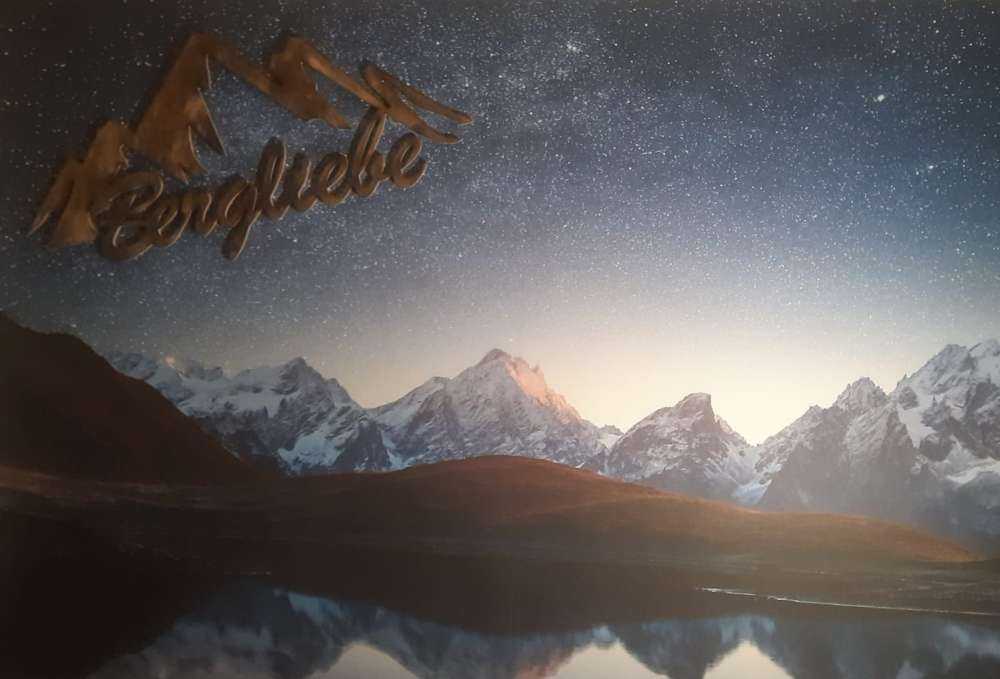 Mountains with snow at night