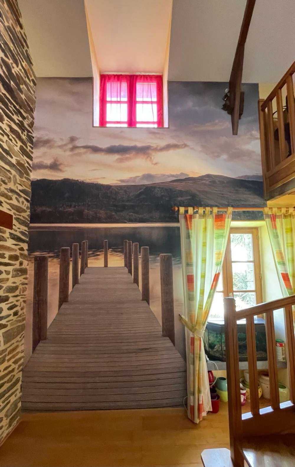 Wooden jetty at a lake