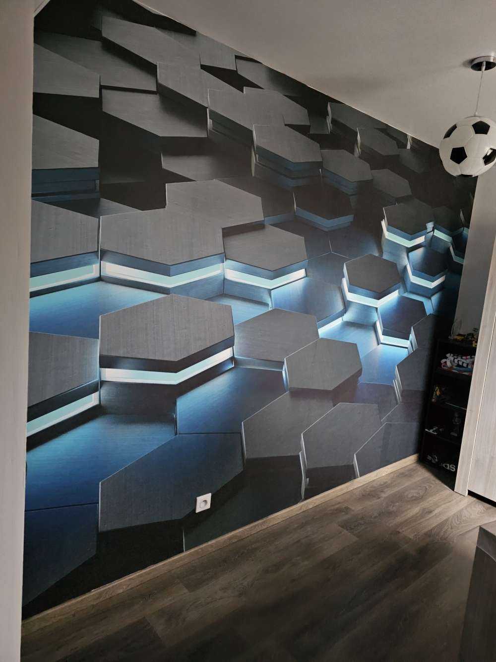 Luminous 3D hexagons