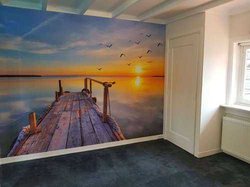 Birds above the sea