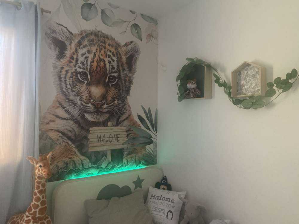 Cute tiger with plants