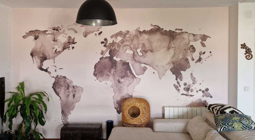 World map in sepia