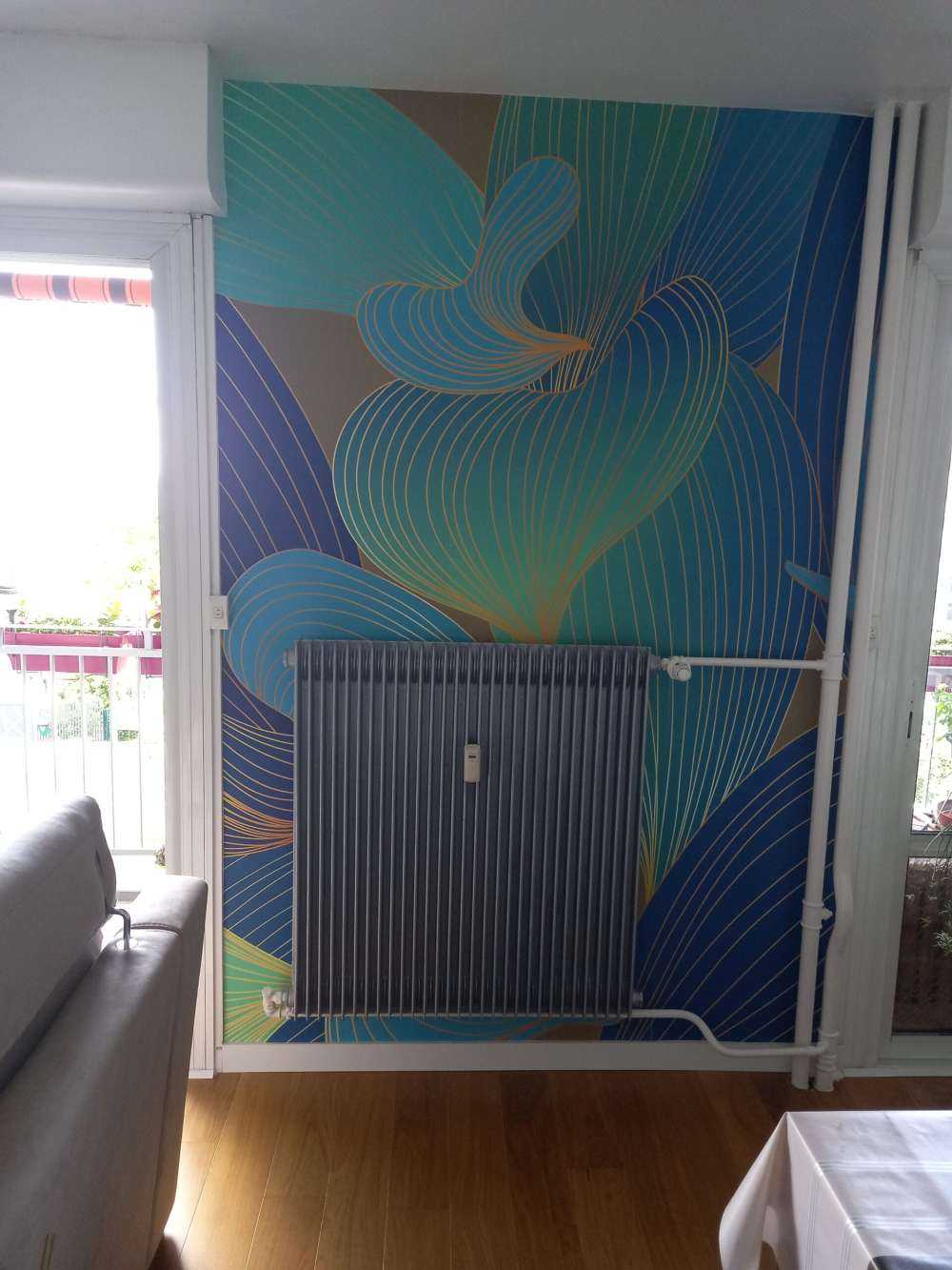 Blue and green leaves