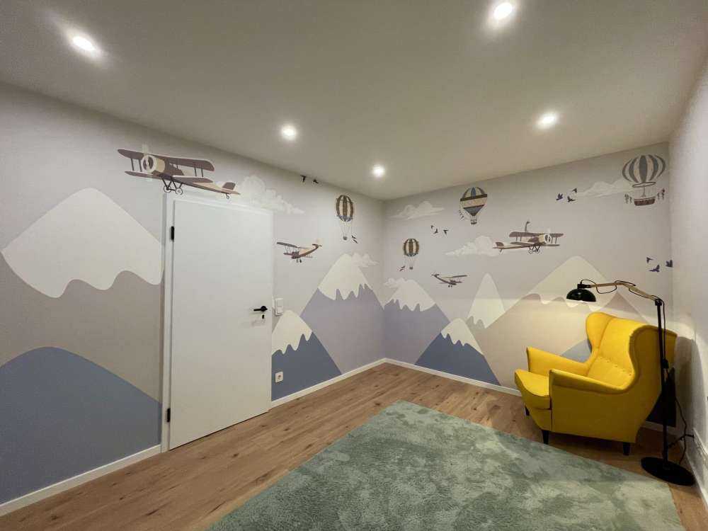 Mountains with balloons