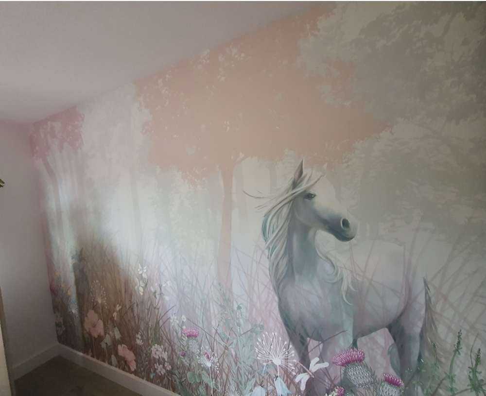 Blue and pink forest