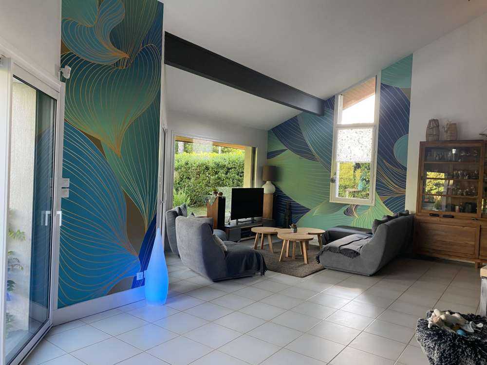 Blue and green leaves