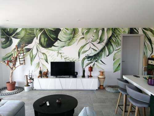 Tropical watercolour leaves