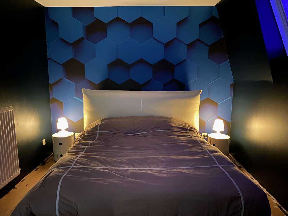 Dark blue hexagons