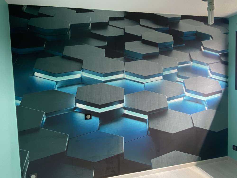 Luminous 3D hexagons