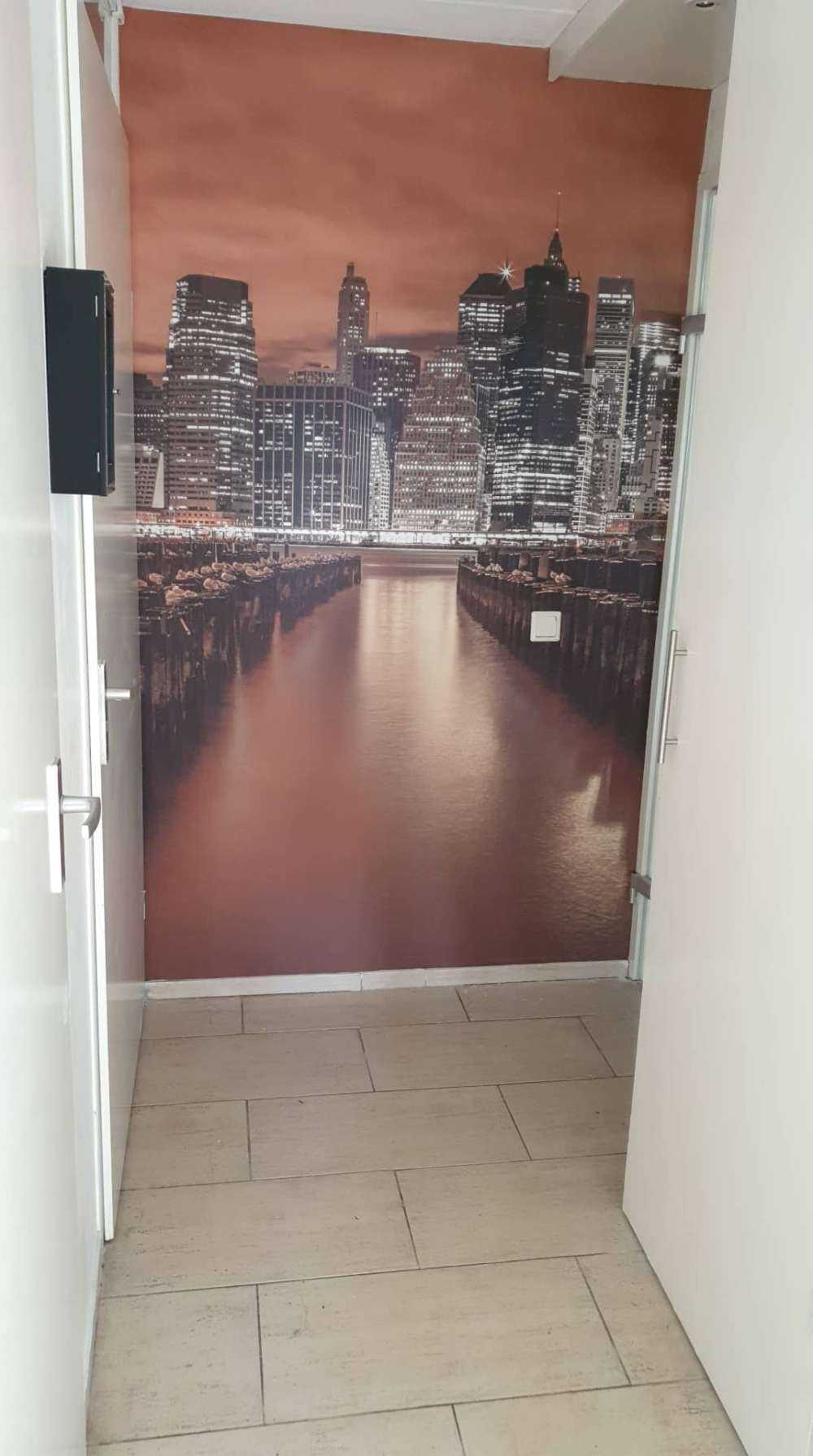 Manhattan skyline with breakwaters