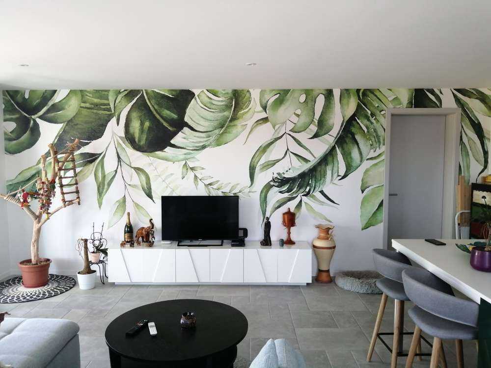 Tropical watercolour leaves