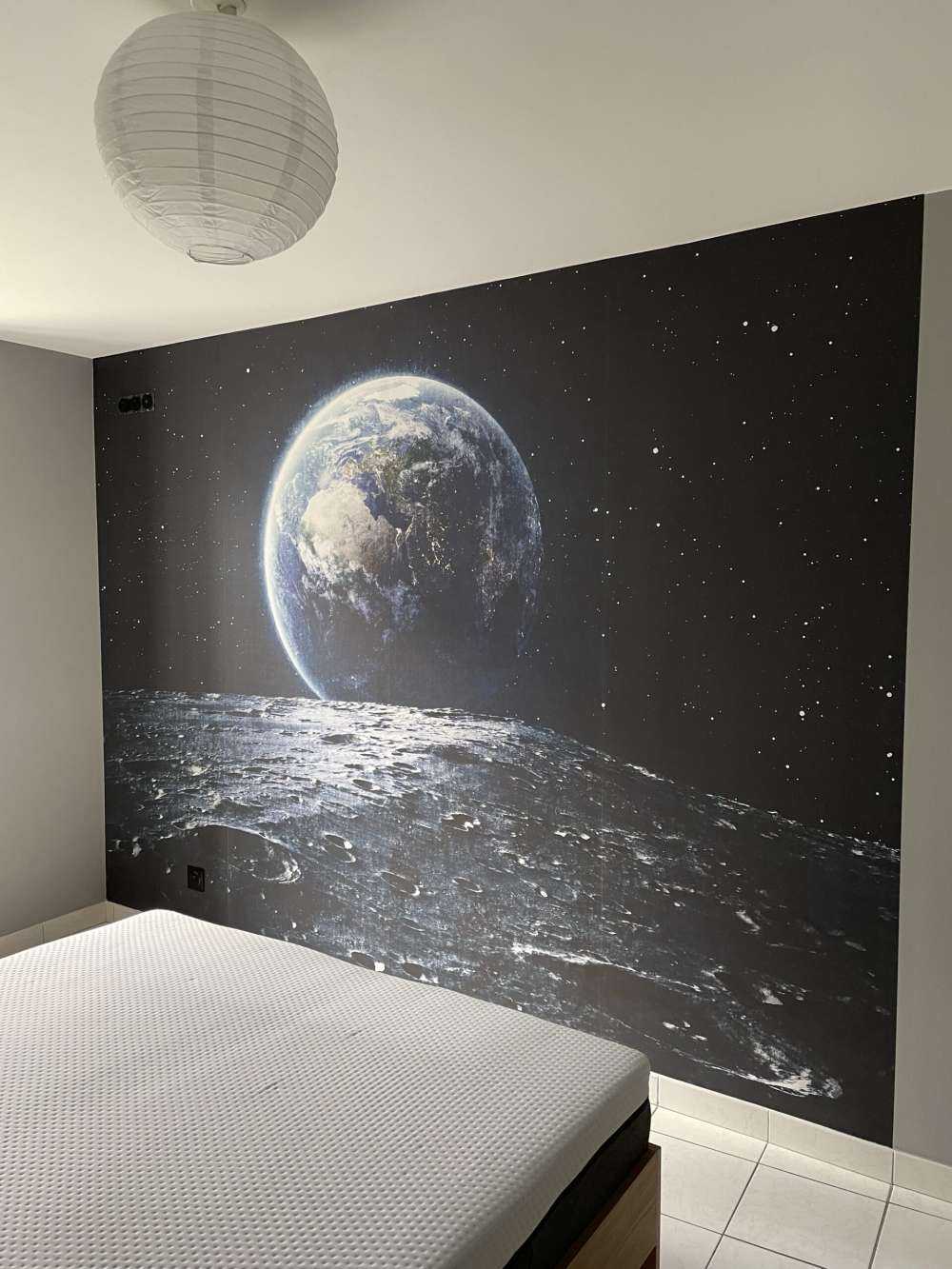 Moon and earth