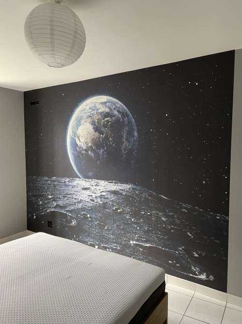 Moon and earth