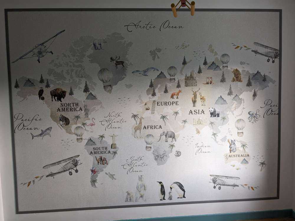 World map with different animals