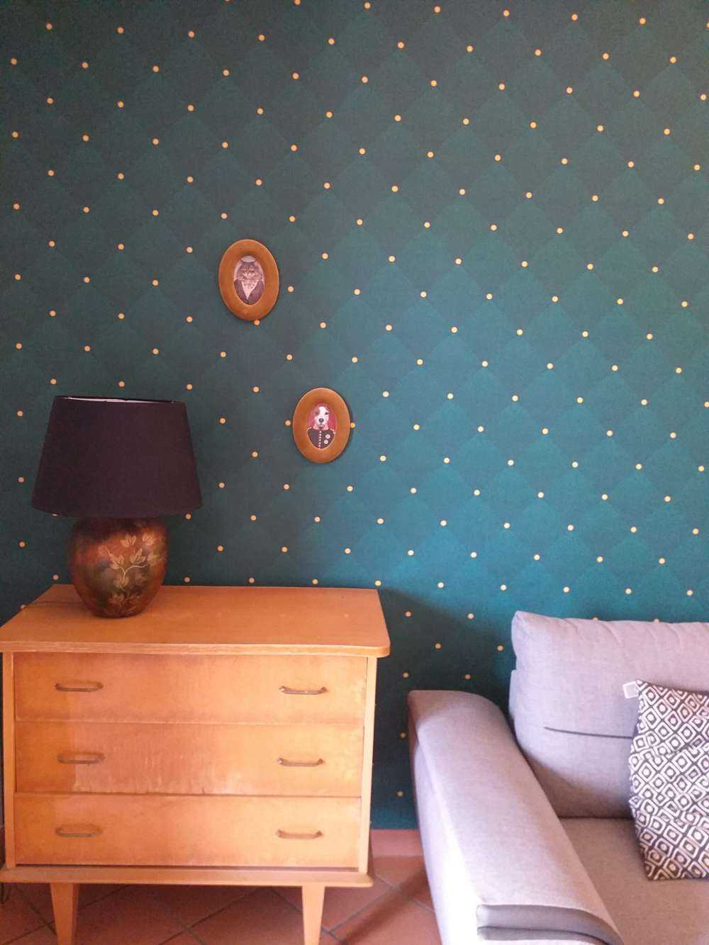 Dark green chesterfield pattern