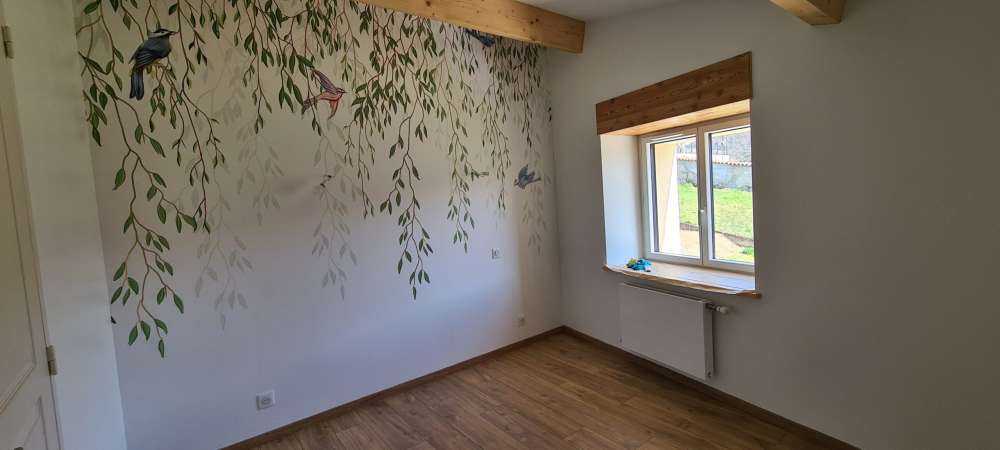 Hanging branches and birds