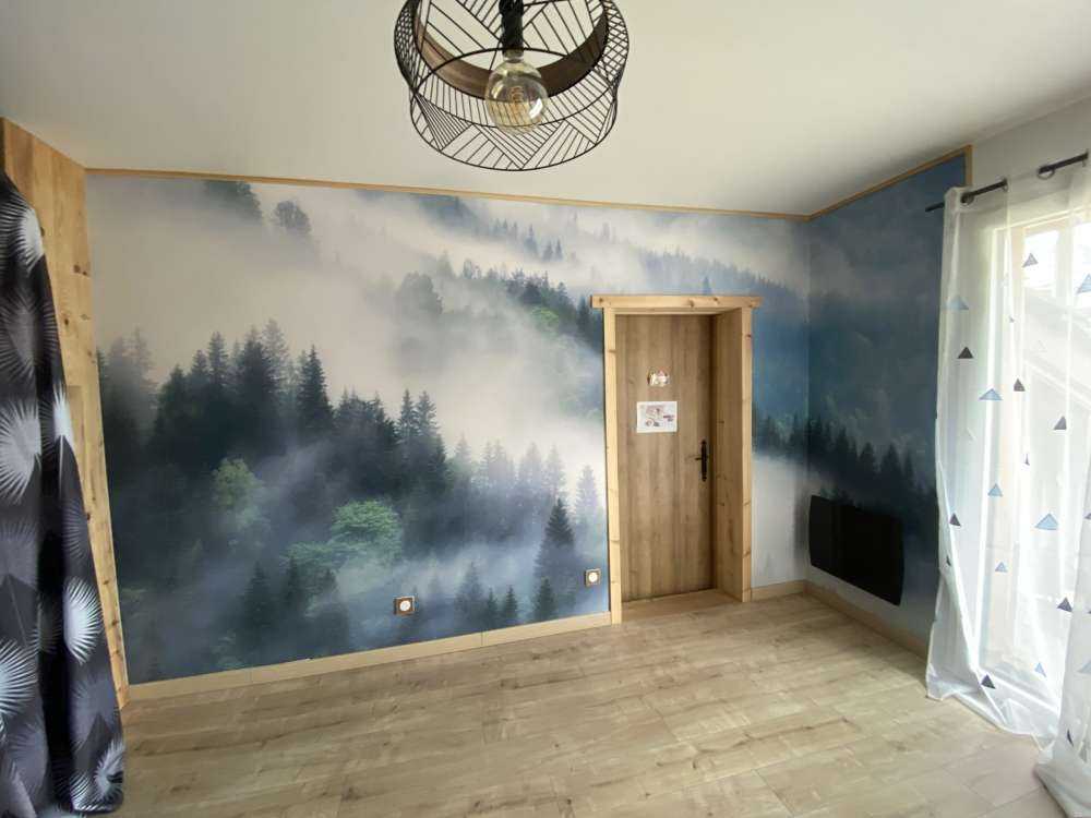 Foggy forest in the mountains