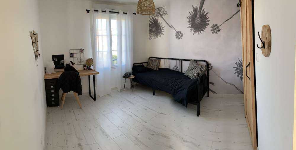 Bottom view of palm trees