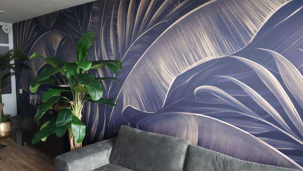 Banana and palm leaves