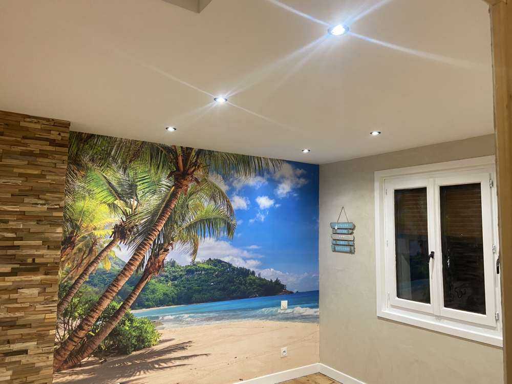 Beautiful beach with palms