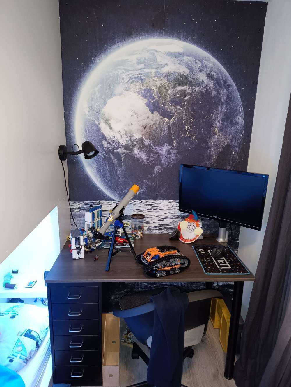 Moon and earth