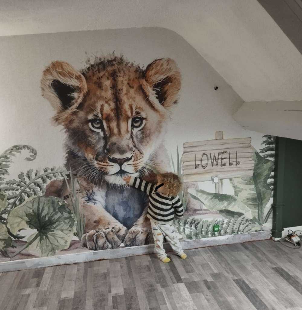 Young lion in the jungle