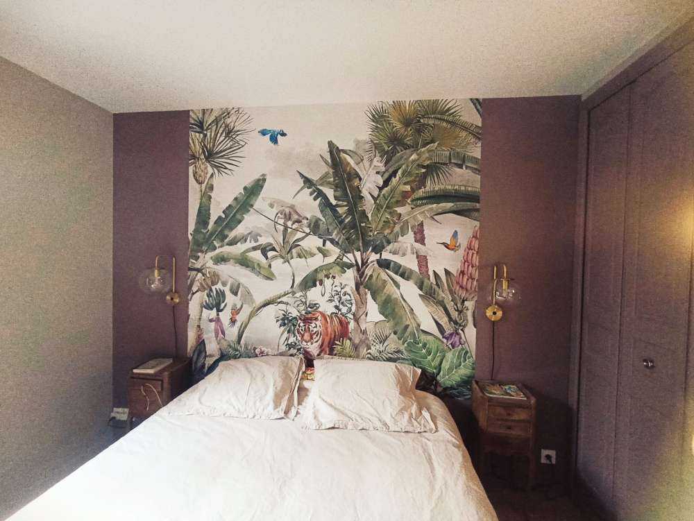 Tropical drawing of rainforest