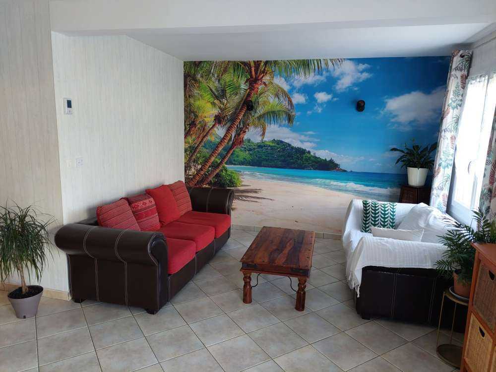 Beautiful beach with palms
