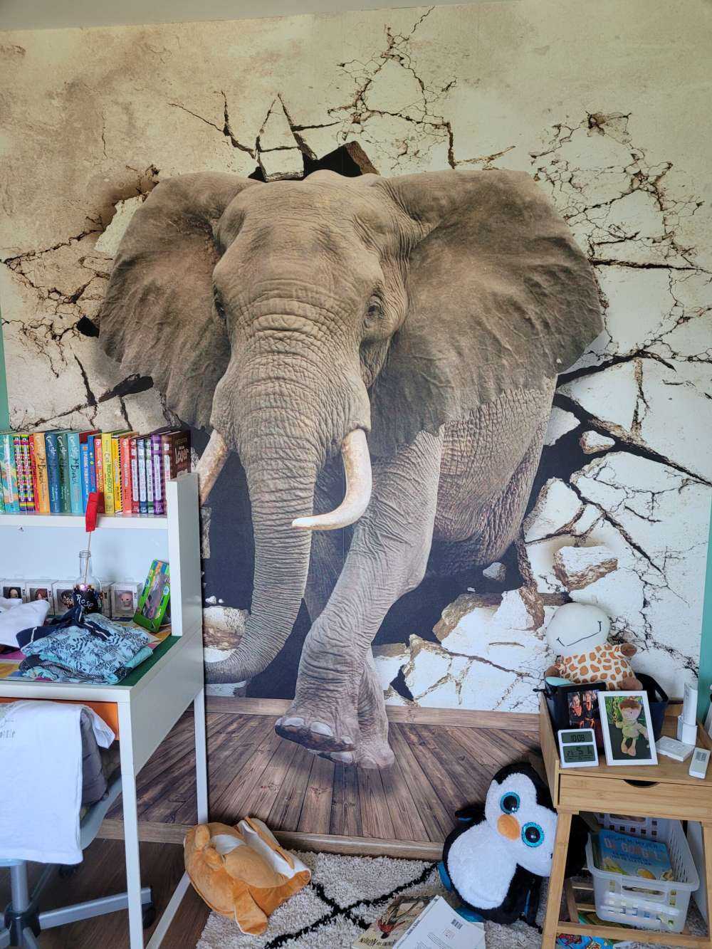 Big elephant out of the wall