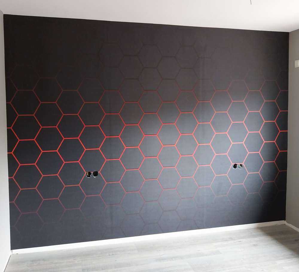 Red glowing hexagons